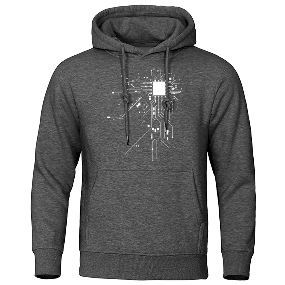 CPU Processor Circuit Diagram Hoodie Men Autumn Fleece Pullovers Men\'s Funny Tops Fashion Coat Homme Casual Unisex Clothing C99