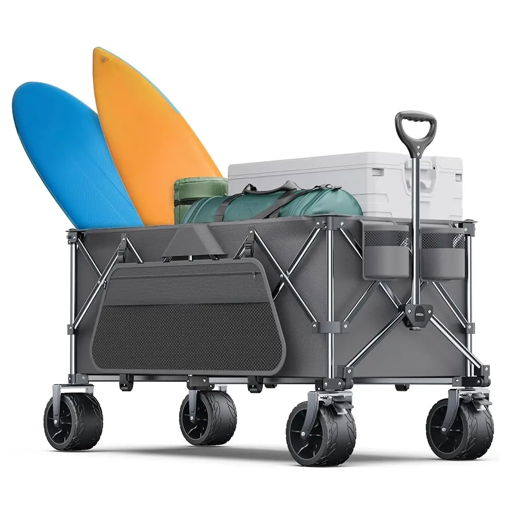 

Складная тележка-тележка объемом 440 фунтов с большими колесами, I для пляжа, кемпинга, сада, спорта и транспорта