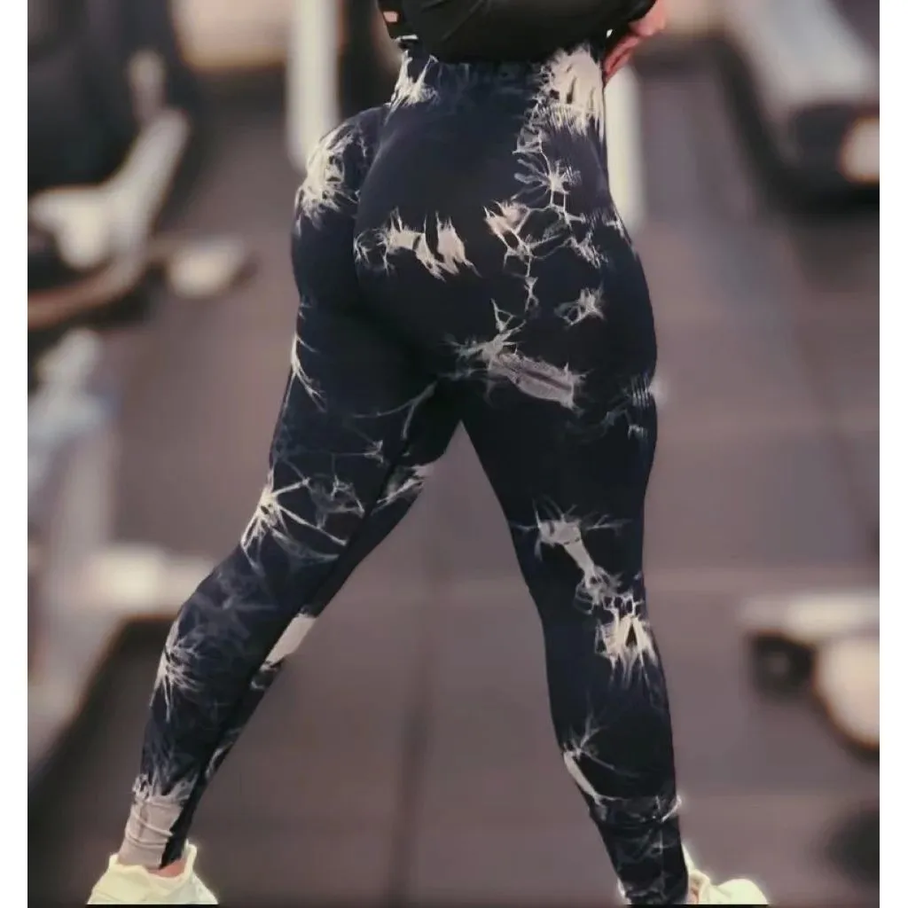 

Женские леггинсы для спортзала Tiedye Sl Pu up Boo, удобные повседневные брюки, облегающие брюки с высокой талией для тренировок