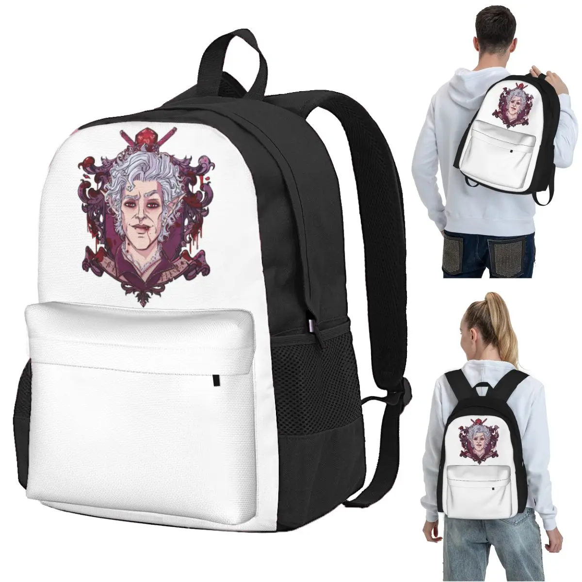 

Astarion - BG3 Backpack Student BookBag Kids School Bag Laptop Shoulder Bags for Men Women