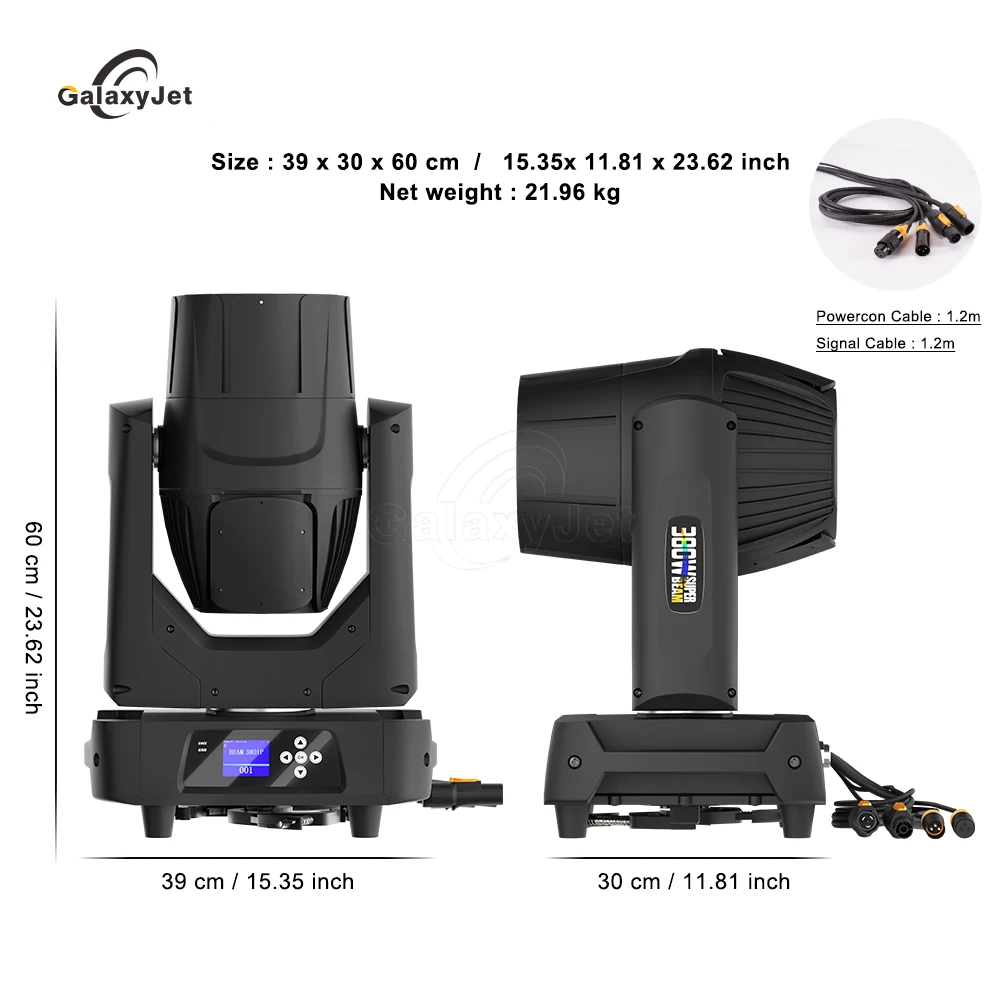 GalaxyJet kotak terbang bohlam tahan air 380W, lampu sorot kepala bergerak dan RDM IP65 untuk DJ disko pernikahan lampu panggung konser