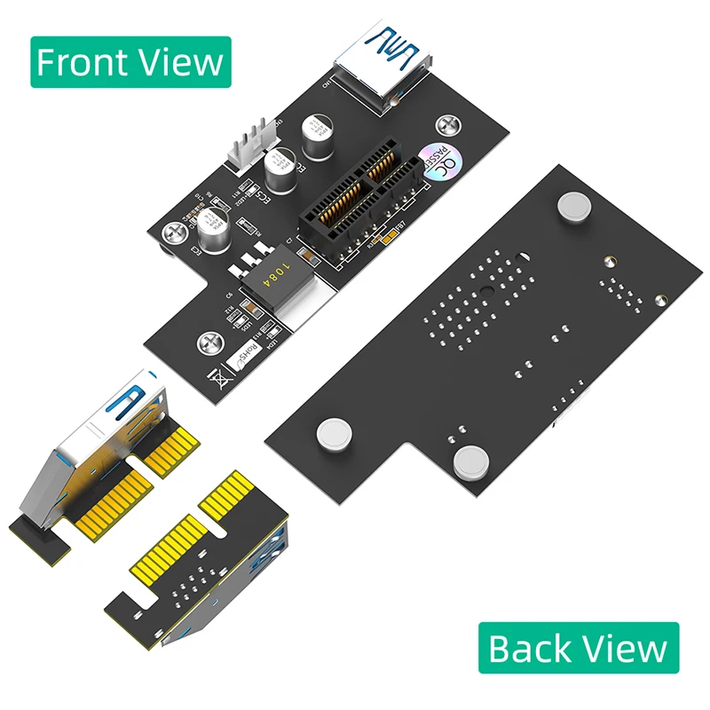 PCIE X1 Extender USB 3.0 Cable PCI-E PCI Express 1X to 1X Riser Card SATA Power LED Indicator with Magnetic Foot Pads for Mining