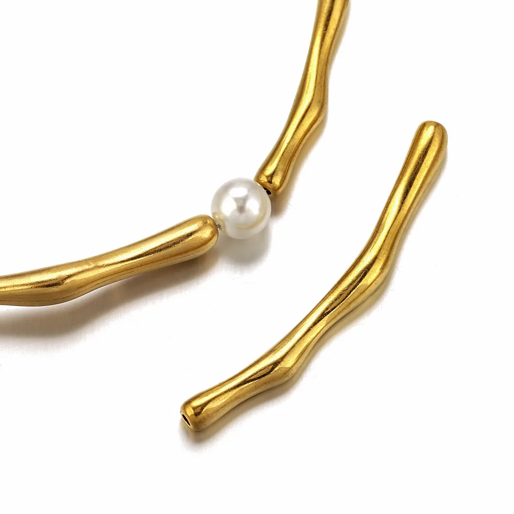 4pcs PVD 304 Stainless Steel Connector Curved Tube Bead Handmade DIY for Jewelry Making Necklace Bracelet Minimalist Accessories
