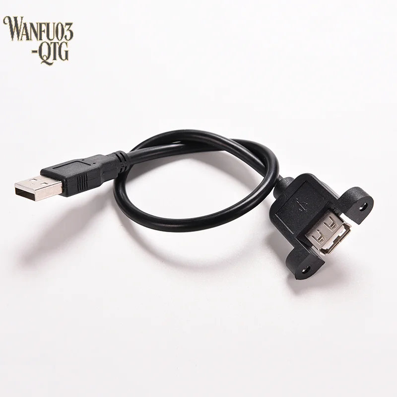 Hot Sale Molded Panel Mount Extention Port Cable USB 2.0 Male to Female Panel 30CM USB 2.0 A Male to USB2.0 A Female Extension