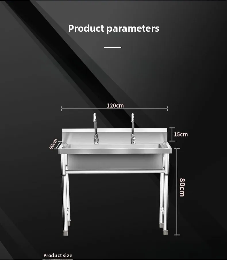 Fregadero de acero inoxidable 304, lavabo de cocina para verduras, fregadero grueso de doble ranura de un solo ranura, fregadero para lavavajillas doméstico