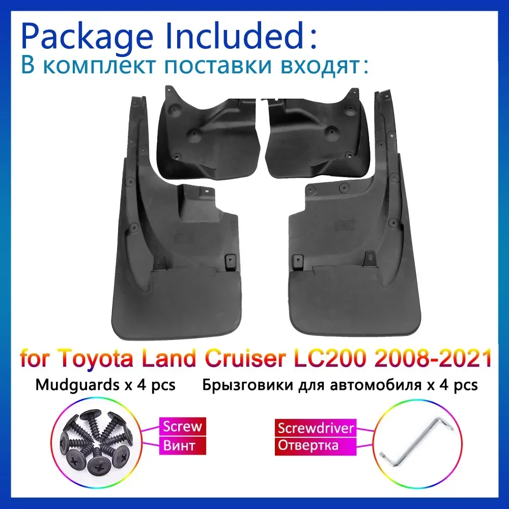 

For Toyota Land Cruiser LC200 FJ200 2008 2009 - 2020 2021 Mud Upgrade Mudguards Front Rear Wheels Fender Mudflap Car Stying 200