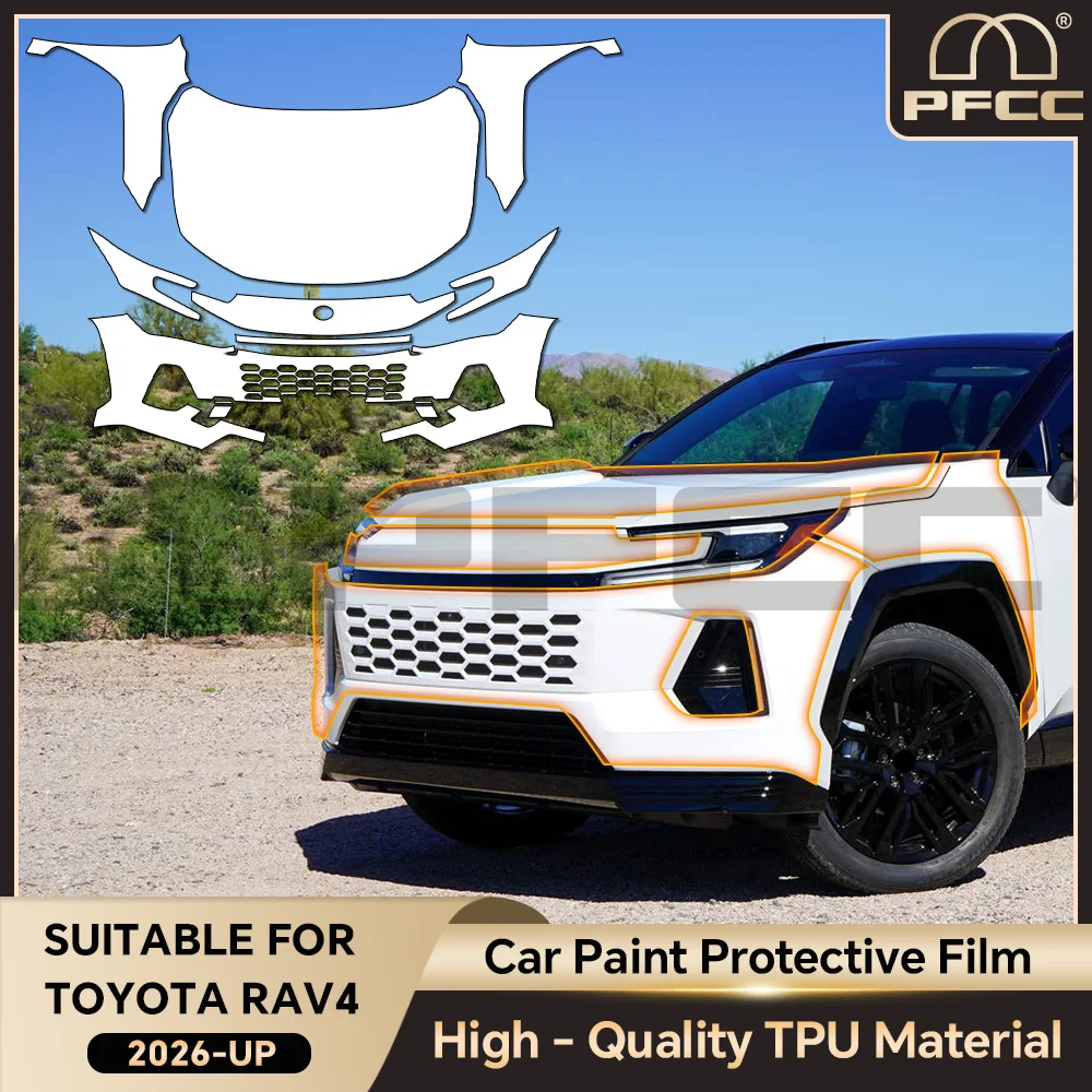 For Toyota RAV4 2026 2027 TPU Paint Protection Film Pre-cut PPF Anti-scratch Car Clear Bra Resistant Kit Repairable Car Stickers