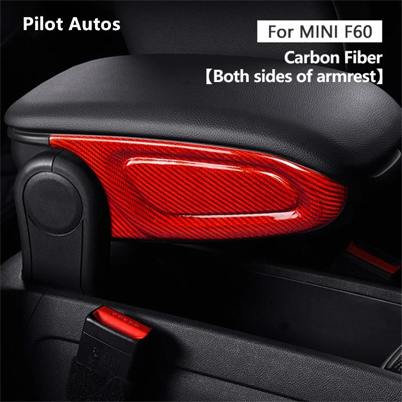 

Для Mini F60 подлокотник, боковая панель, 3D декоративная наклейка из натурального углеродного волокна, интерьер