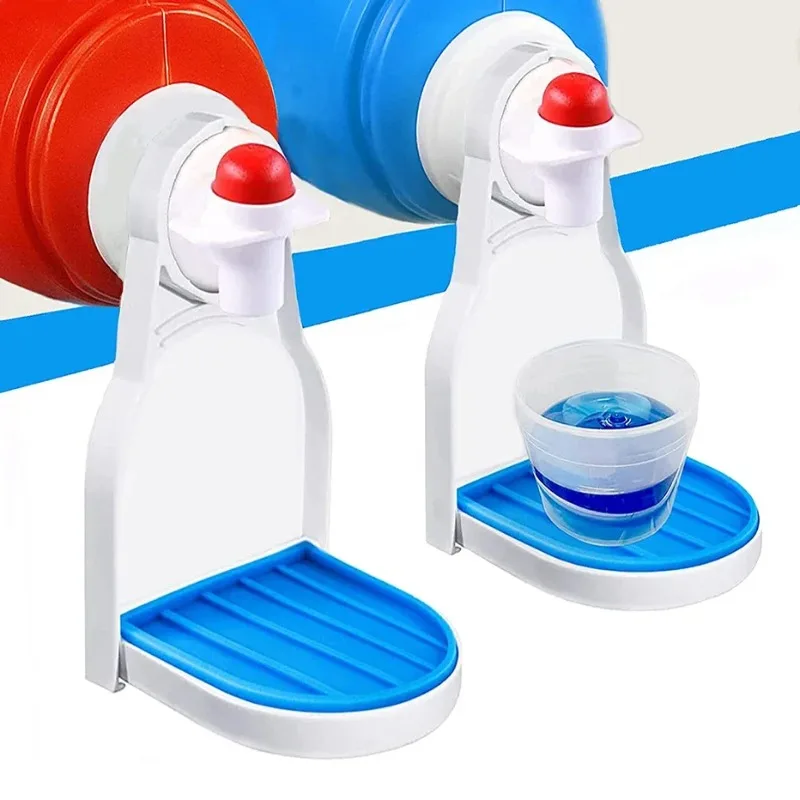 Laundry Detergent Cup Holder with Silicone Tray Fabric Softener Laundry Soap Dispenser Drip Catcher Bathroom Accessories