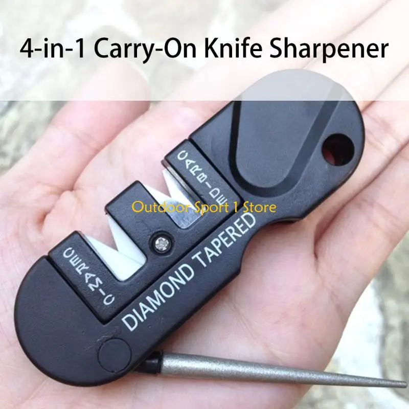 A0KA Multifunctional Whetstone Portable Cutter Sharpening Tool Camping Tool Portable Sharpening Rod for Outdoor Use