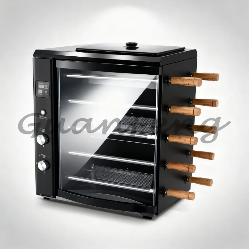 Portable Five Fork Auto Rotating Gas BBQ Grill Outdoor Barbecue Machine for Home Stall