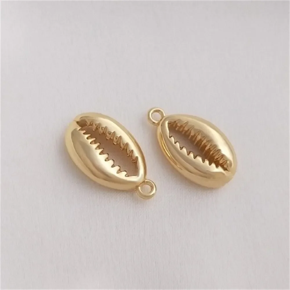 14K Copper Clad True Gold Smooth Face Melon Seed Snail Sea Snail Shaped Pendant Handmade DIY Bracelet Necklace Earring Pendant