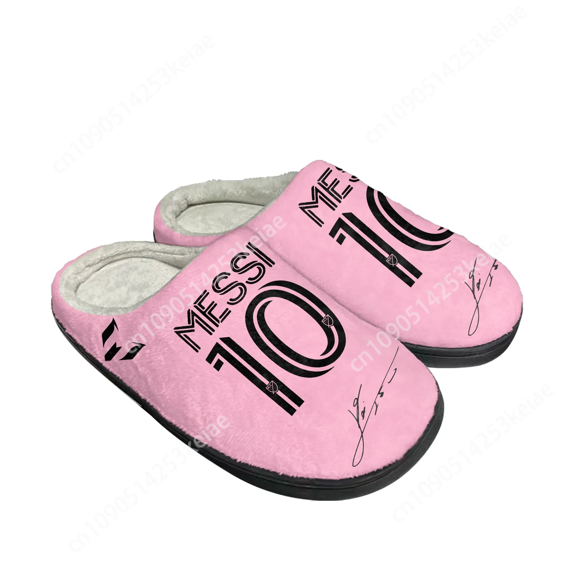 M-Miami M-Messi 10 Logo Argentina Home Cotton Slippers Mens Womens Plush Bedroom Keep Warm Shoes Thermal Indoor Slipper Custo