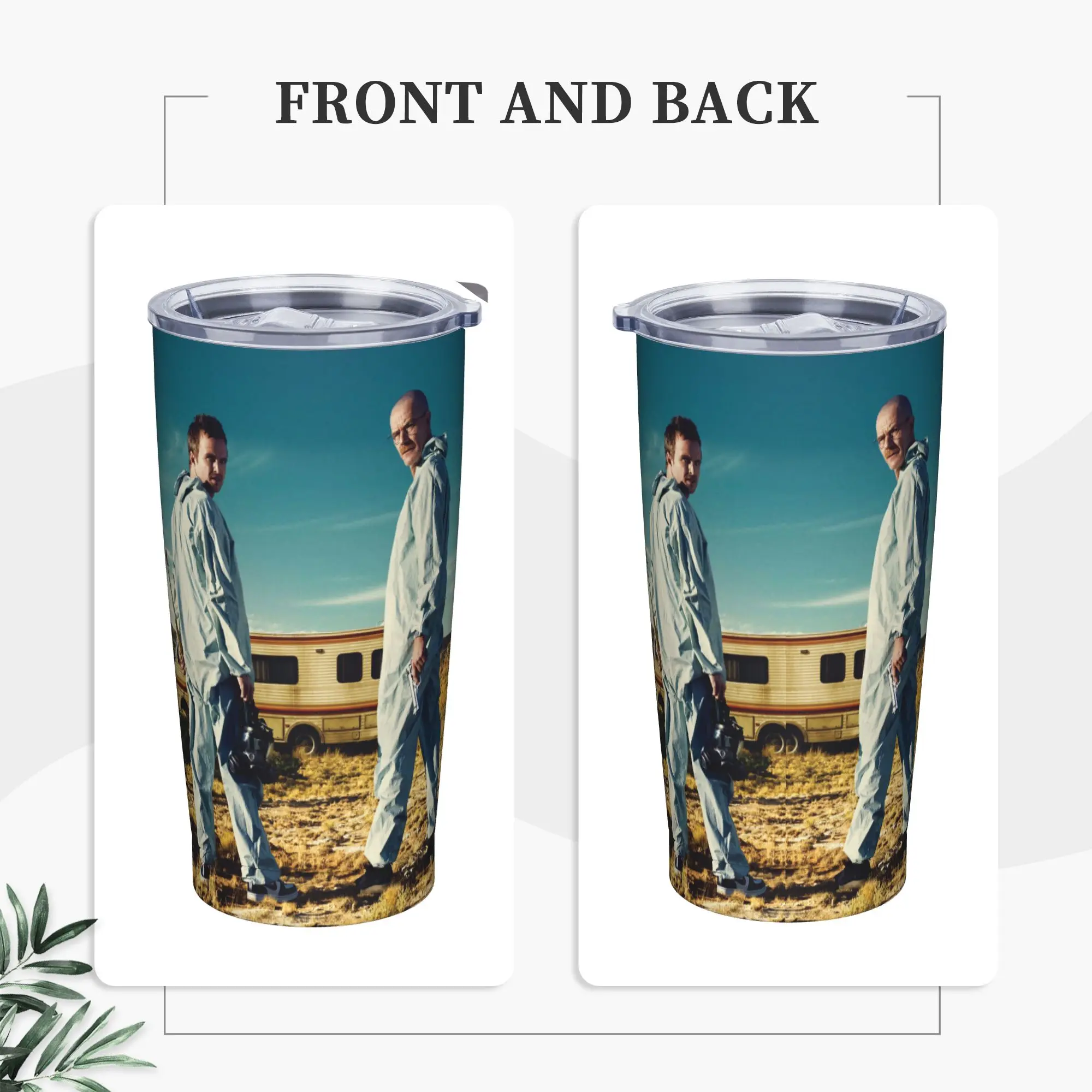 Breaking Bad Chemical Bus Insulated Tumbler with Lid Walter White Jesse Pinkman Vacuum Thermal Mug Outdoor Bottle Cups, 20oz