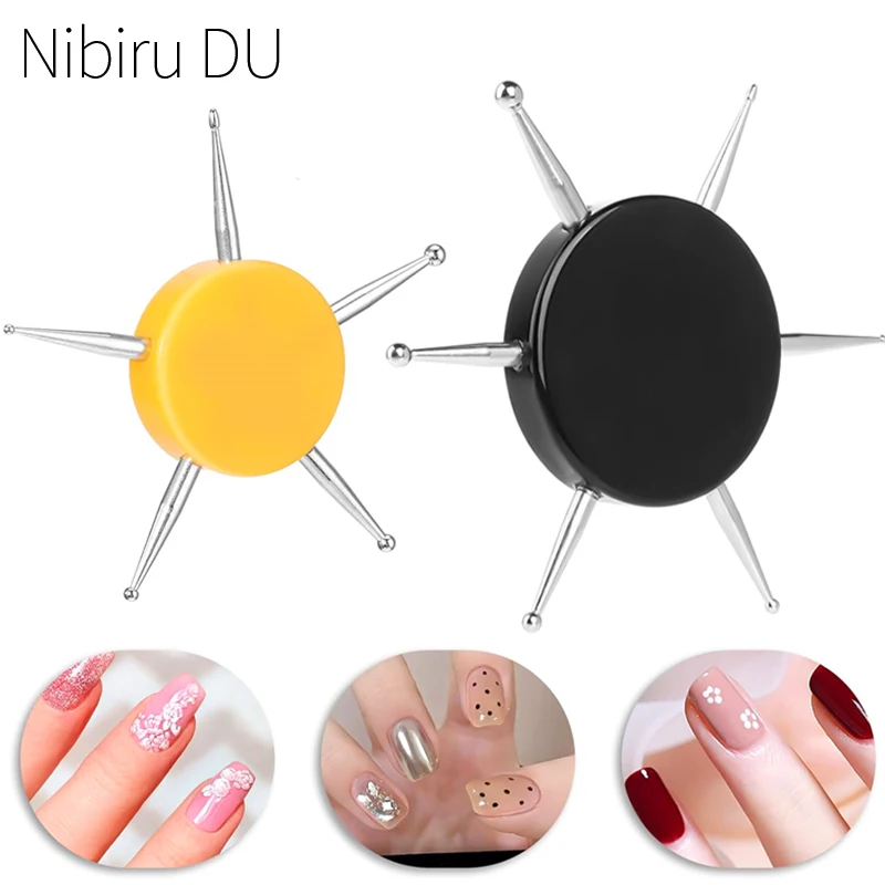 6 In 1 Circular Dotting Tools Professional Nail Art Tip Dot Painting Embossing Tracing Disc Nail Dotting Tool Manicure Supplies