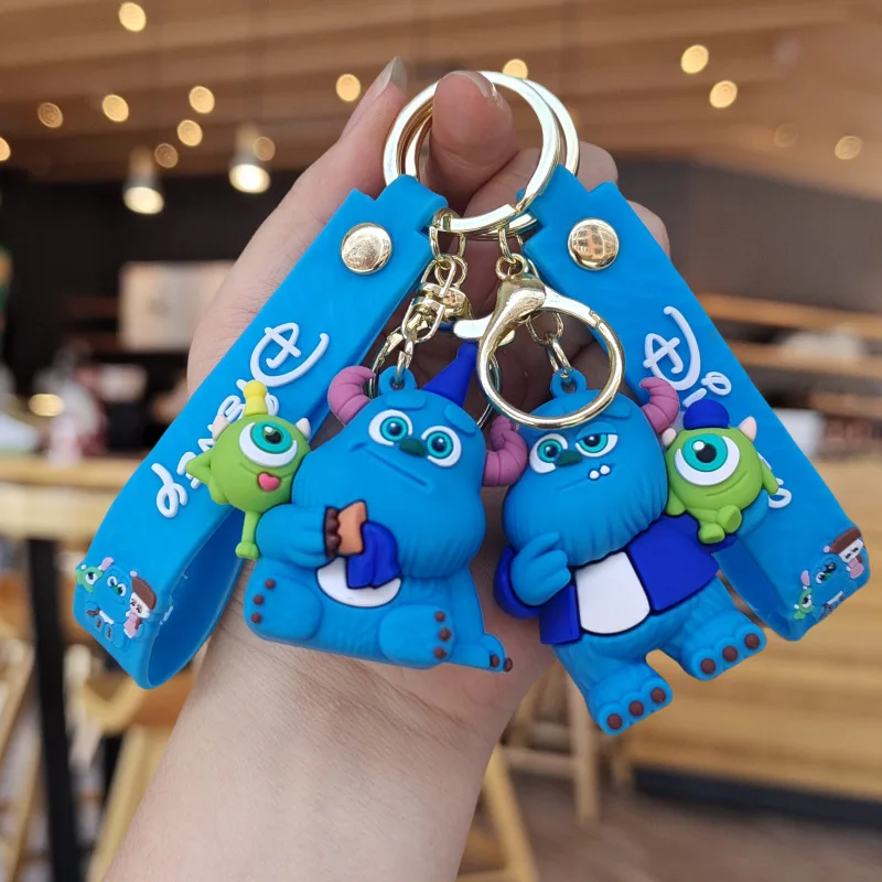 Anime Monsters University 3D Figure Keychain Cute Monsters Inc. James P. Sullivan Keyring Schoolbag Pendant Toy Gift for Kids