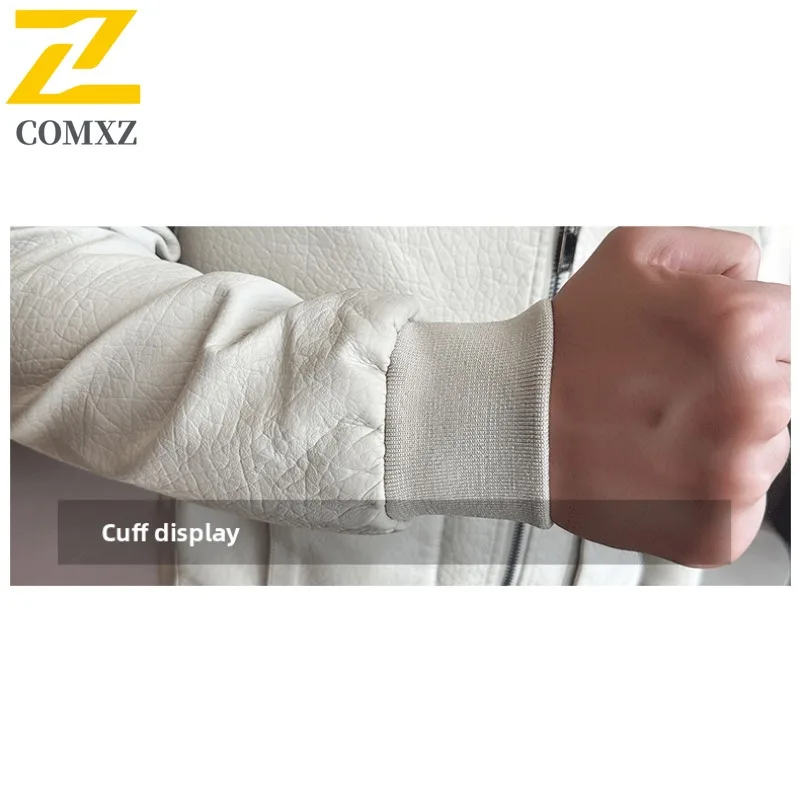 COMXZ Cross Border Leather Jacket Men Spring Korean Slim Turn Down Collar Youth Leather Jacket Trendy Motorcycle windbreaker - Image 6