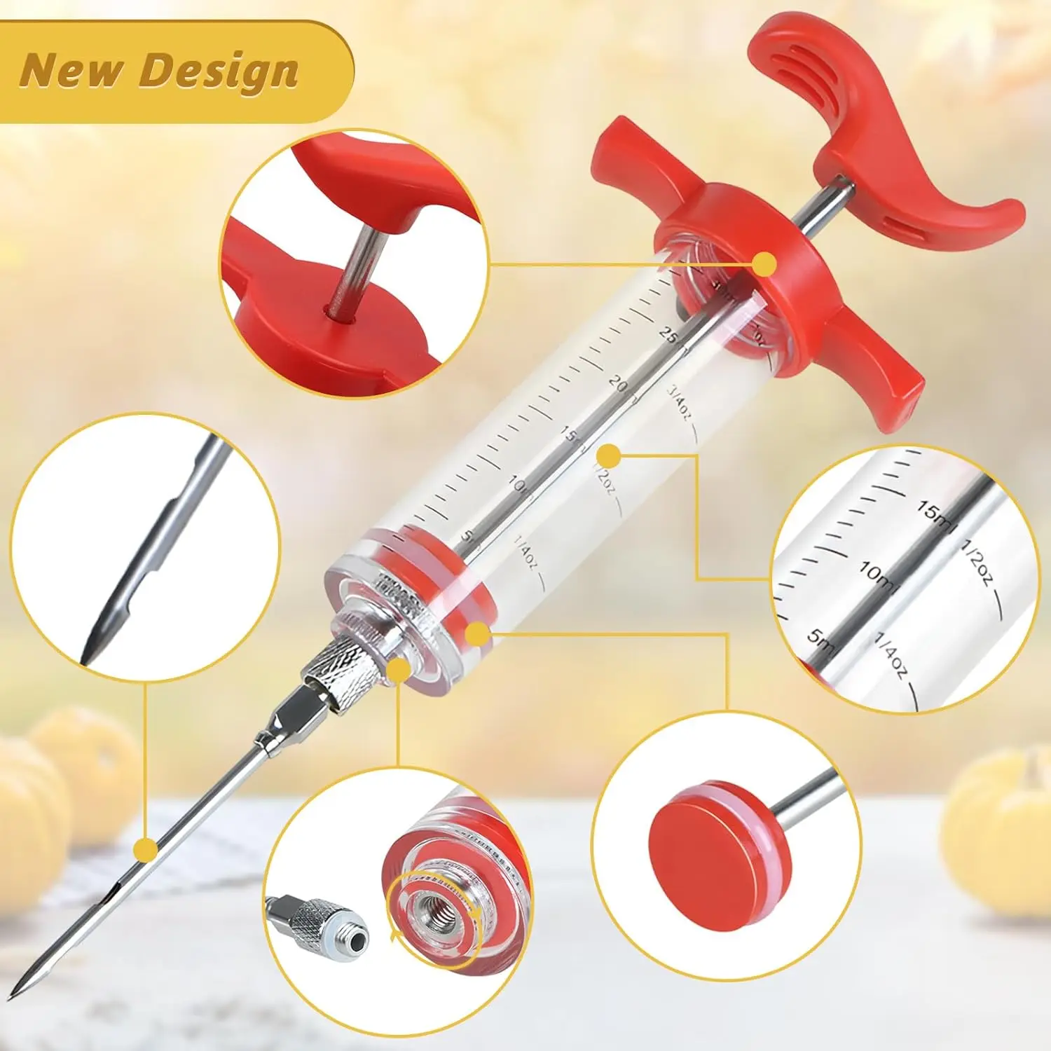 اللحوم تركيا حاقن حقنة عدة مع إبرة دائمة شواء تركيا شواء التوابل صلصة نكهة المطبخ الطبخ ماء مالح حاقن #3