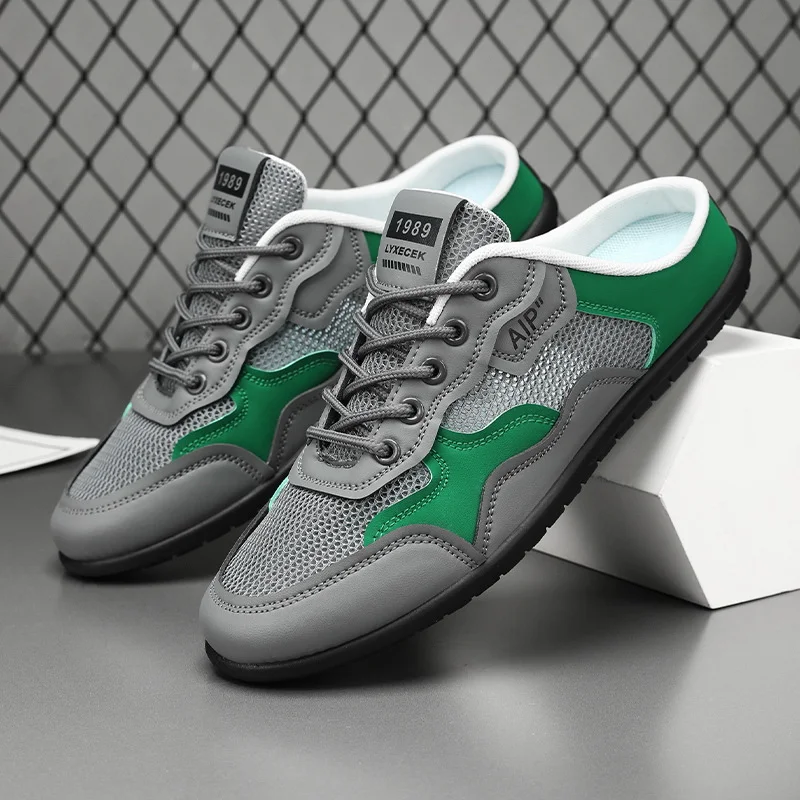 حجم 48 الرجال نصف النعال شبكة تنفس خفيفة الوزن حذاء كاجوال للرجال لا زلة Oft سوليد الراحة أحذية مسطحة Zapatos Hombre #3