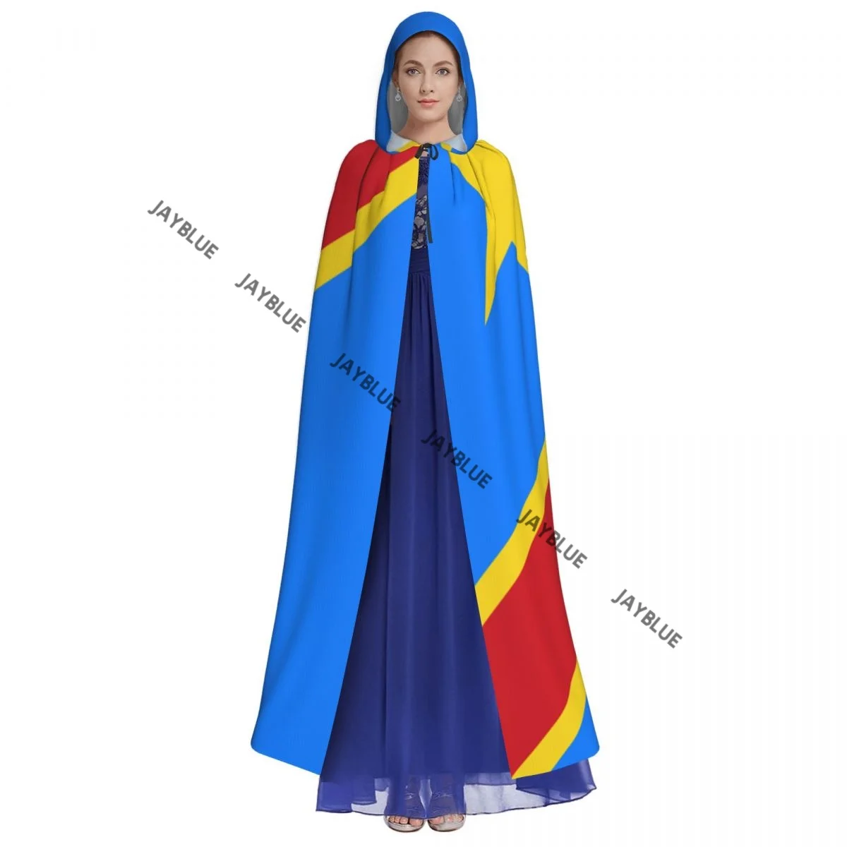 Unisex Witch Party Reversible Hooded Adult Vampires Cape Cloak Democratic Republic Of The Congo Flag