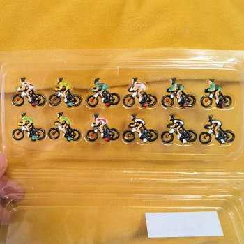 3/12pcs 1/87 Ho 스케일 모델 그림 라이더 자전거 타는 사람 미니어처 스케일 사람들 모델 기차 장난감 디오라마 피규어 디오라마