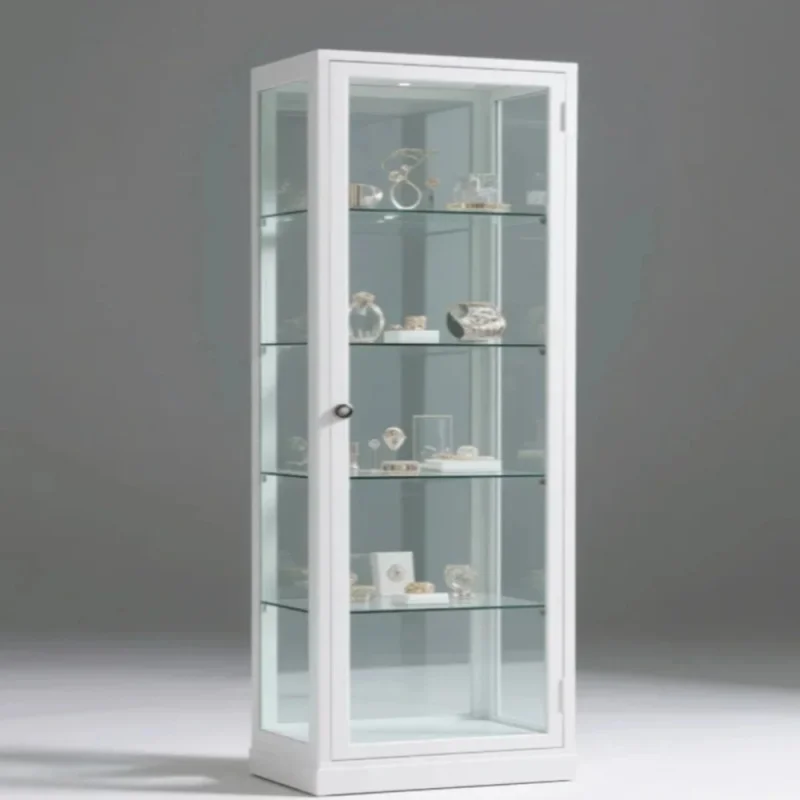 custom.360-degree Glass Surround Display Durable Wood and Metal Reinforced Glass showcase