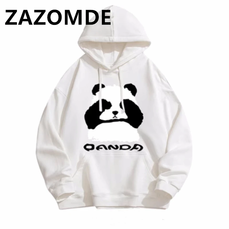 ZAZOMDE Winter Cartoon Panda Hoodie Fashion Men Casual Pullover Hooded Autumn Sweatshirt Couple Pullover Hoody Street Wear Tops