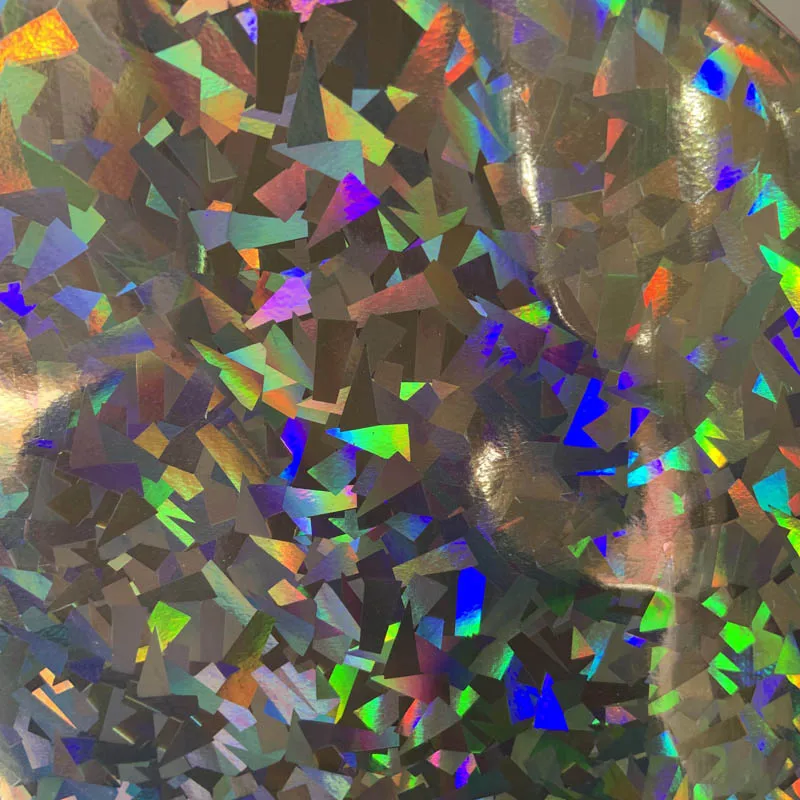 Hot Sales Colorful Fragment Holographic Pvc Faux Synthetic Leather Materials