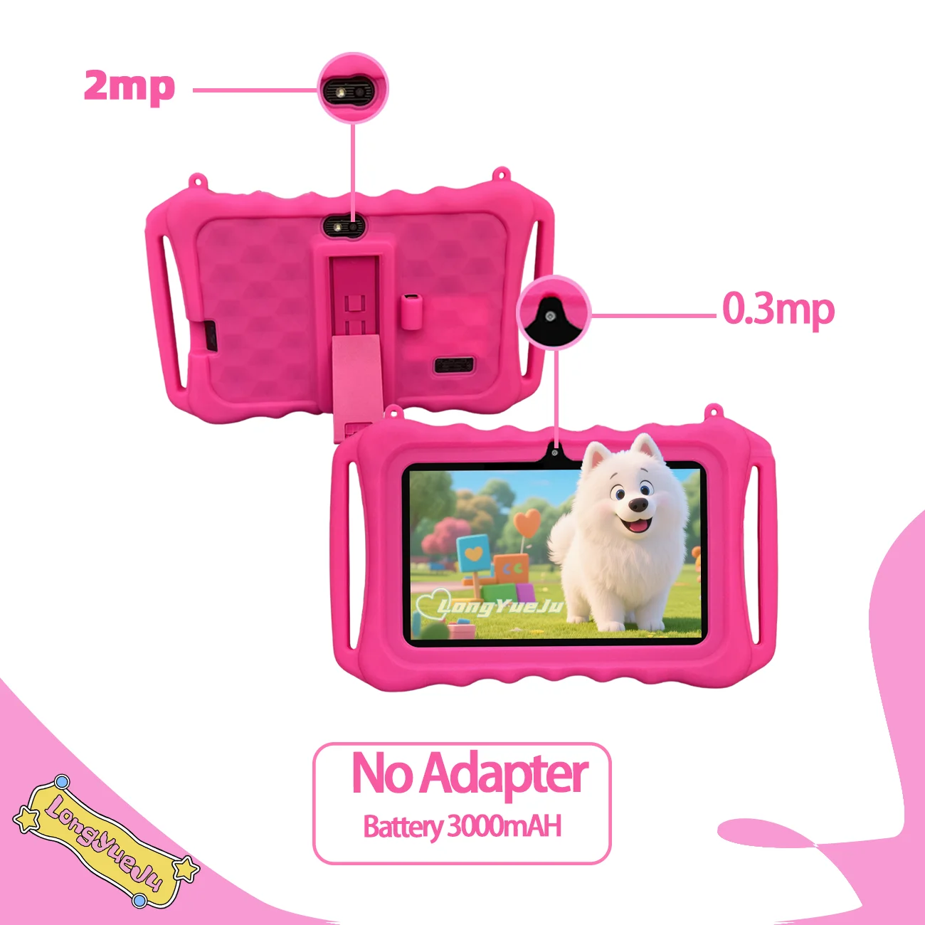 Tableta para niños de 7 pulgadas con estuche a prueba de golpes: tableta Android educativa para niños, Navidad, regalo de cumpleaños para niñas y niños