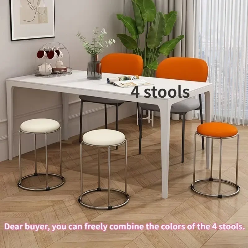 Italian Minimalist Stool Stackable Round Stools Dining Stools Thickened Ottomans Comfortable To Sit in Modern Simple Furniture