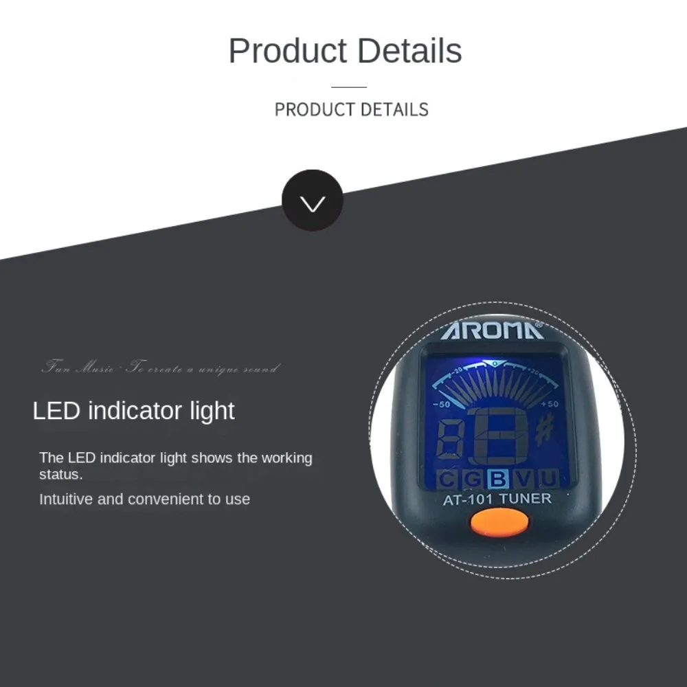 LCD Display Acoustic Guitar Tuner Rotatable Clip-On Electric Digital Tuner Universal Electronic Digital Guitar Tuner Violin