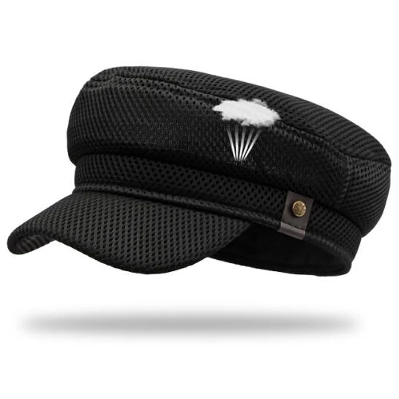 Sommer Mesh Cap Militär hut Armee grün flache Hüte für Männer Frauen Vintage Knochen männlich weiblich Armee Sonnenhut Militär kappe