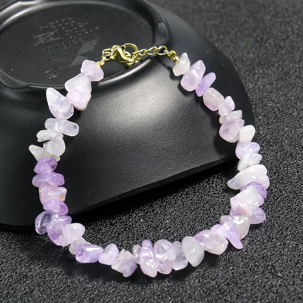 Genuine Amethyst Pink Crystal Tourmaline Quartz Energy Bracelet Degauss Lucky Fortune Amulet Mascot Tarot Card Sorceress Jewelry