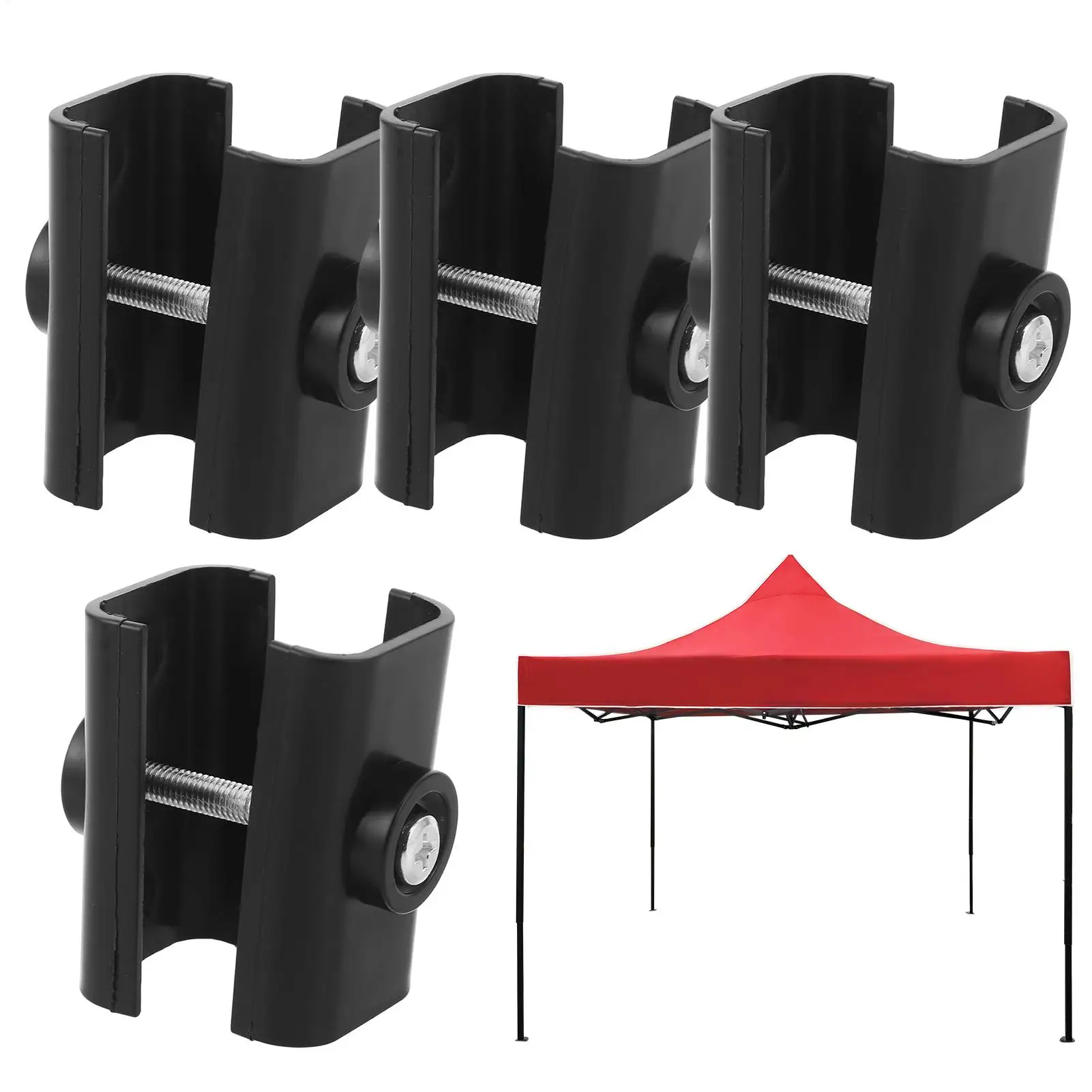 

Umbrella Clamp 4-Piece Heavy Duty Weather-Resistant Clamp Parasol Attachment Support Mount for Pool Garden Beach Camping