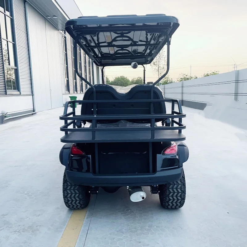 72V Lithium Battery Optional Powered Golf Buggy High Popularity Electric Golf Cart Rear Cargo Box Roof LED Light Strips
