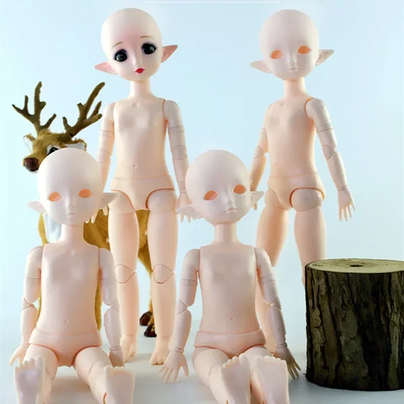 28cm Bjd Doll Toys 22 Moveable Jointed Cute Face Long Ears Nude Body Without Makeup 14MM Eyeball(not Included)