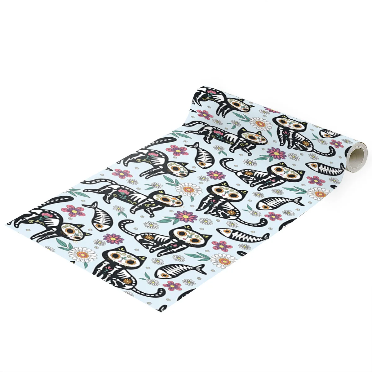 Cat Fish Peel and Stick Floral Wallpaper Bedroom Pet Room Walls Cute Animal Wall Paper Removable Self Adhesive Contact Paper