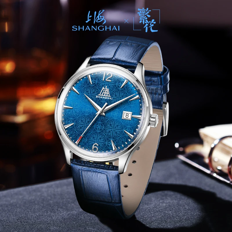 Shanghai Watch Re-Edition A581 Men's Automatic Watches 39mm Ultra-thin Date Mechanical Wristwatch Sapphire Originate Blossoms 21