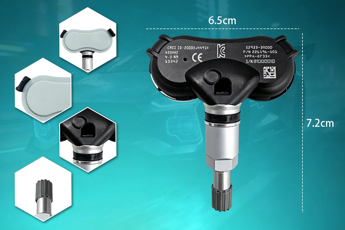Reifendrucküberwachungssystem-Sensor 52933-3M000 Ersatz für KIA Mohave Hyundai Gensis 433MHZ Ersetzt 529333M000 – Detail 4