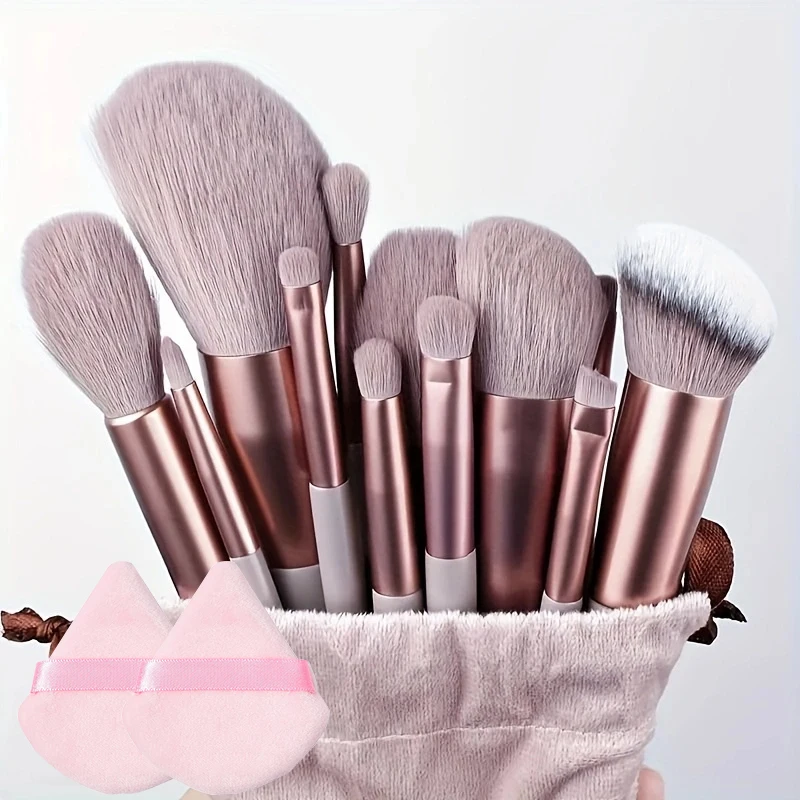 13Pcs Makeup Brushes Tool Set Cosmetic Powder Eye Shadow Foundation Blush Blending Beauty Make Up Brush For Makeup Starters Gift