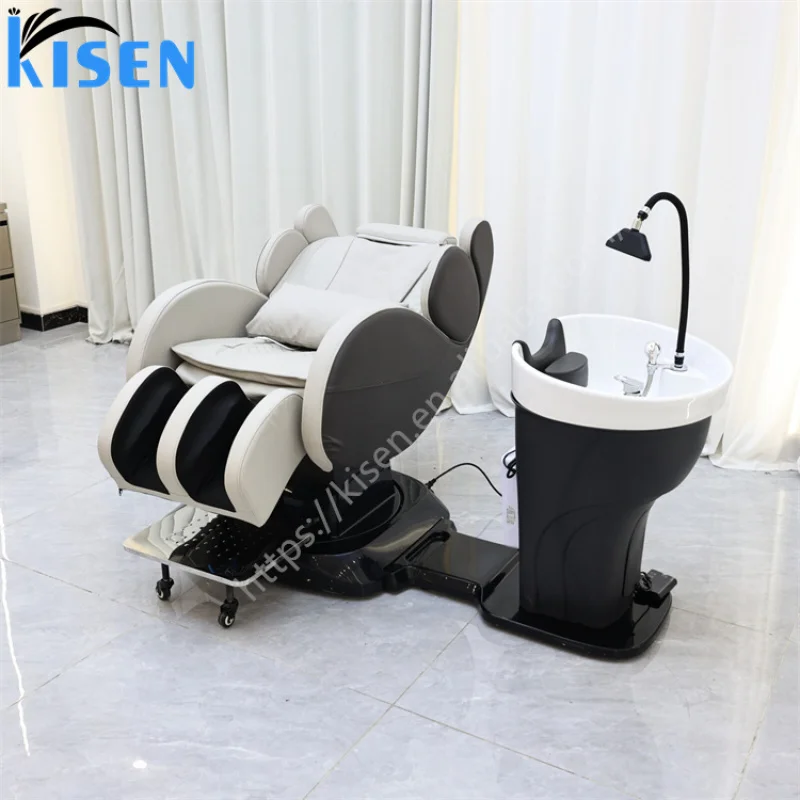 Sillón de Lavado de Cabello Giratorio de Lujo Personalizado, Moderno para Spa y Salón, Cama de Masaje Tailandés para Terapia Capilar y Champú, para Barbería