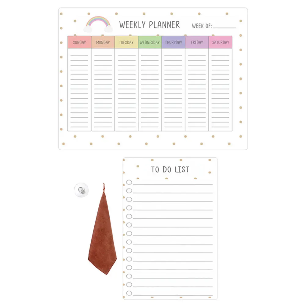 

1Set Magnetic Weekly Planner Board Plastic Clear Fridge Dry Erase Magnetic Schedule Daily Planning Board for Refrigerator