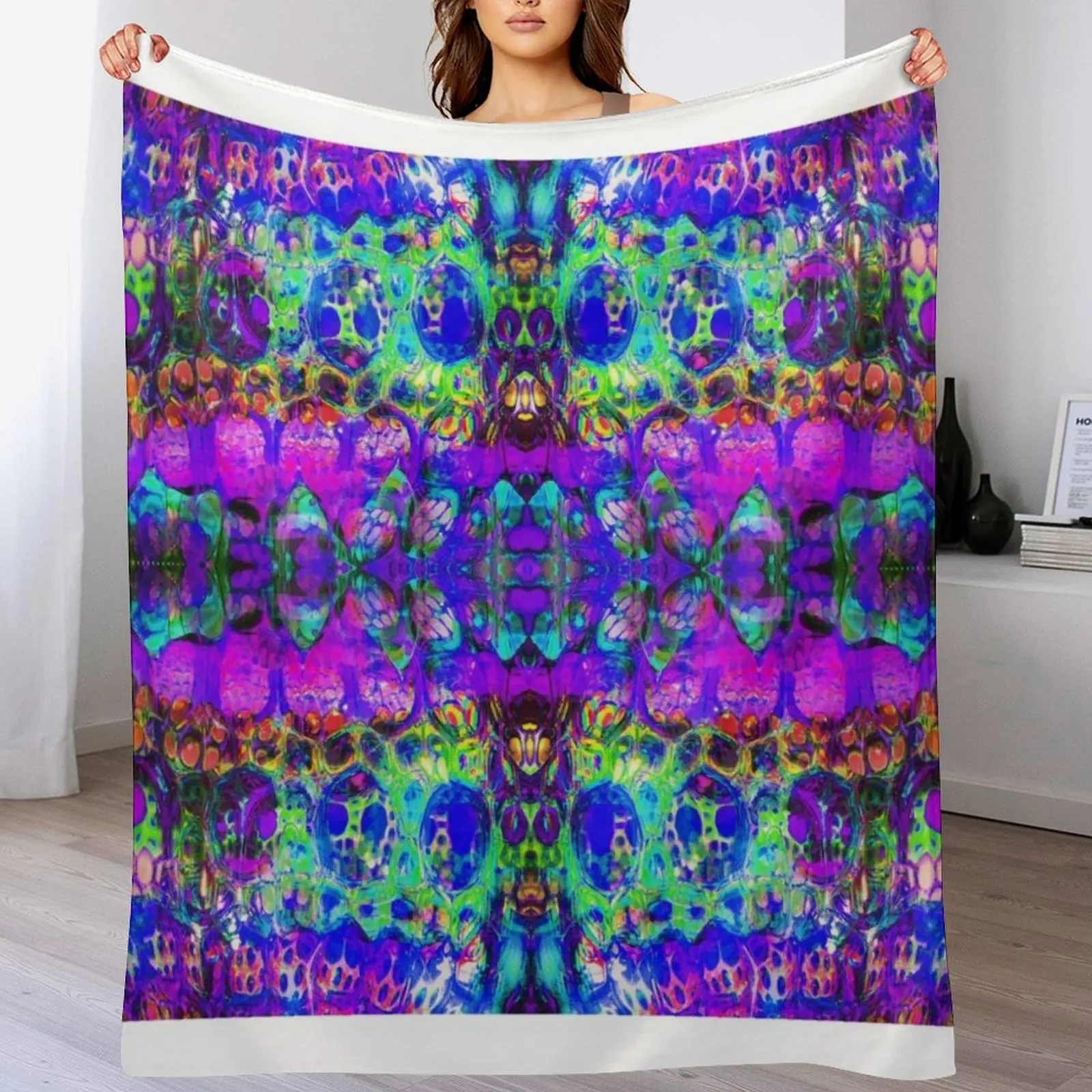 blacklight madness Throw Blanket Compact Warm Blanket for Car Road Trip