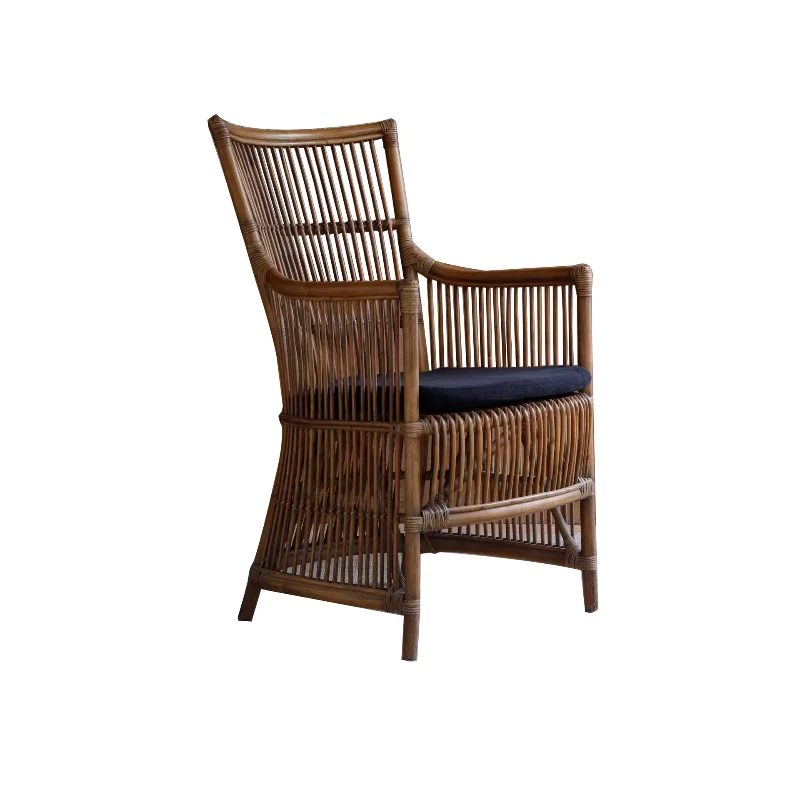 South East Asia Vintage Restaurant Dining Chair Rattan Art Indonesian Rattan Leisure Chair Wabi Sabi Wind Handmade Rattan Balcon