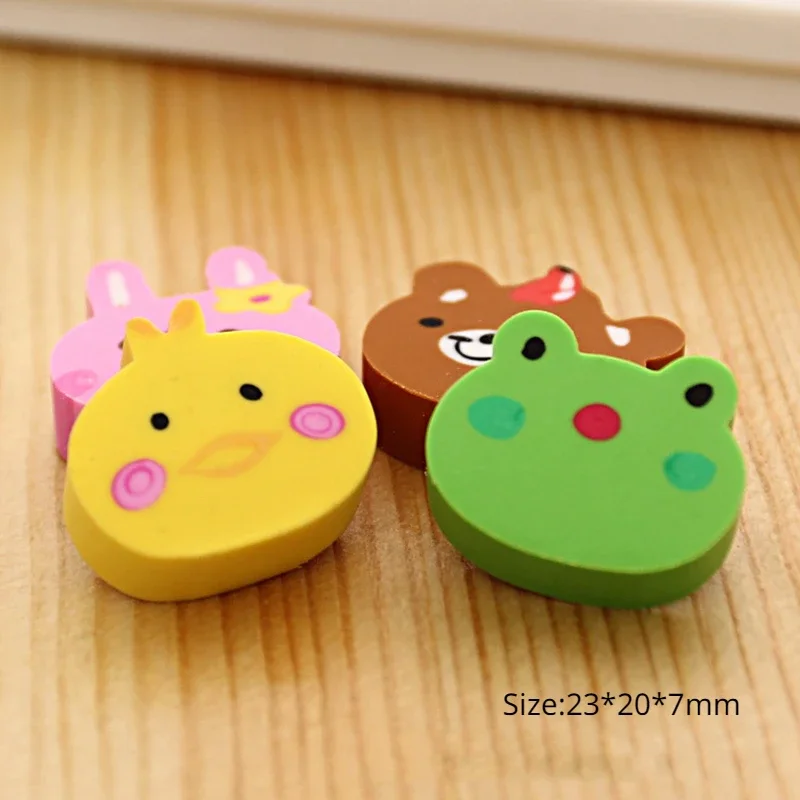 1/4Pcs Cute Animal Cuisine Shape Rubber Eraser Student Learning Stationery for Child Creative Novelty Erasers New Stationery