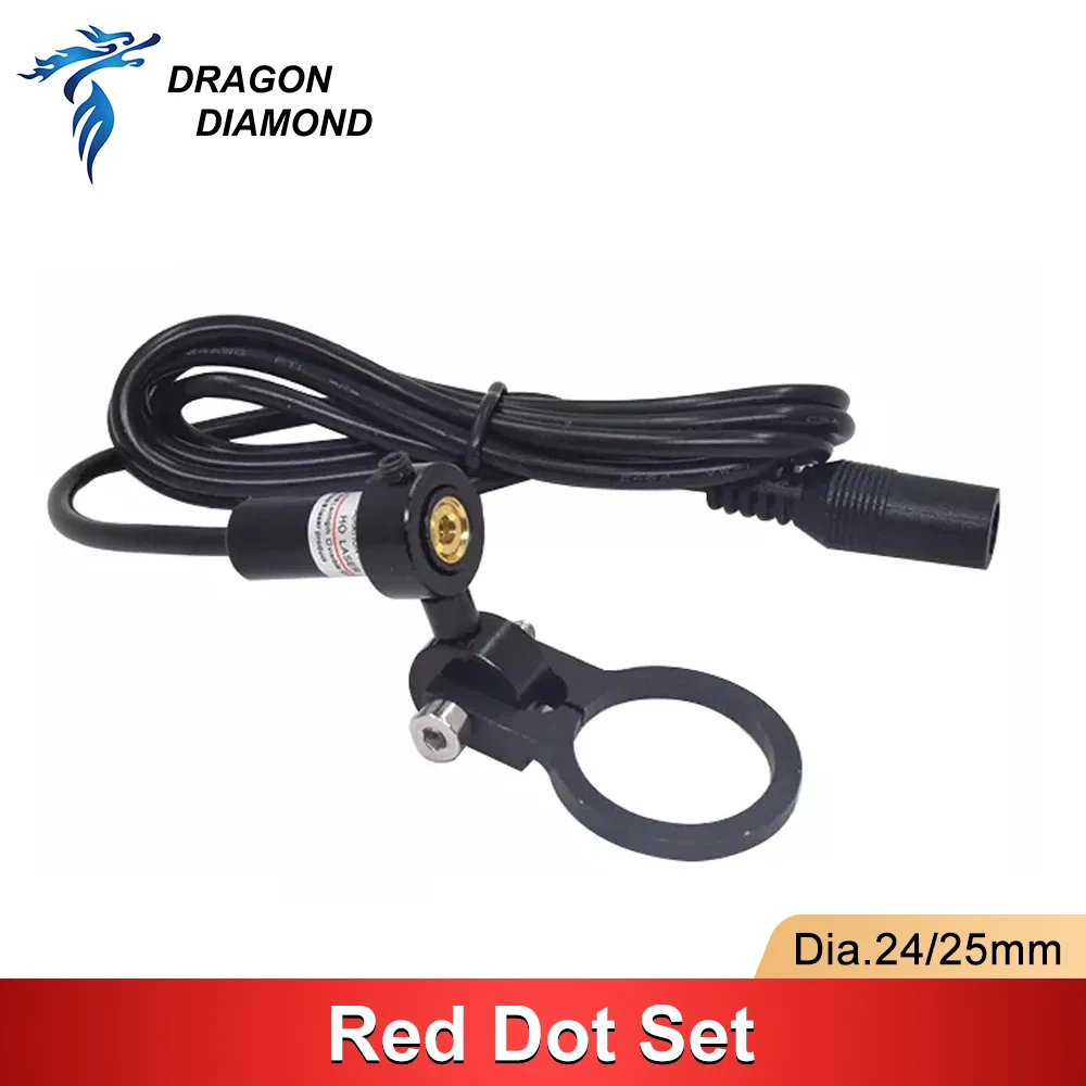 Chấm Bi Đỏ Bộ Thiết Bị Định Vị Diode Module Đường Kính. 24 25Mm DC 5V Cho DIY Co2 Khắc Laser Đầu Cắt Plus Công Tắc Nguồn Điện