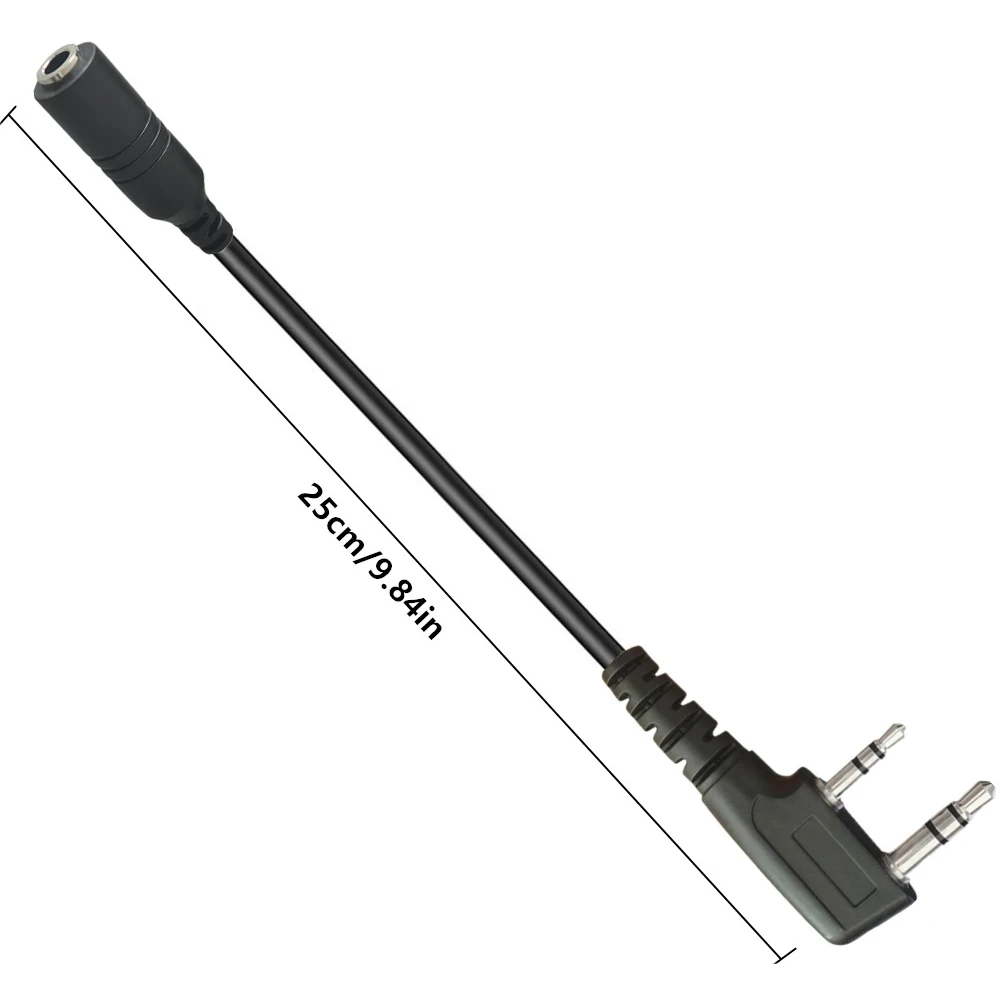 Adapter kabla słuchawkowego do walkie-talkie, adapter słuchawki 2-pin na 3,5 mm do UV-5R UV-82 BF-888S UV-17R UV-K5 UV-K6 GMRS-5R GM-15PRO
