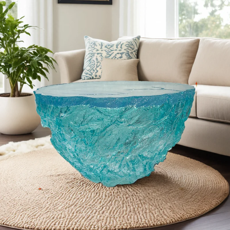 

B&B hotel living room coffee table transparent resin art round table