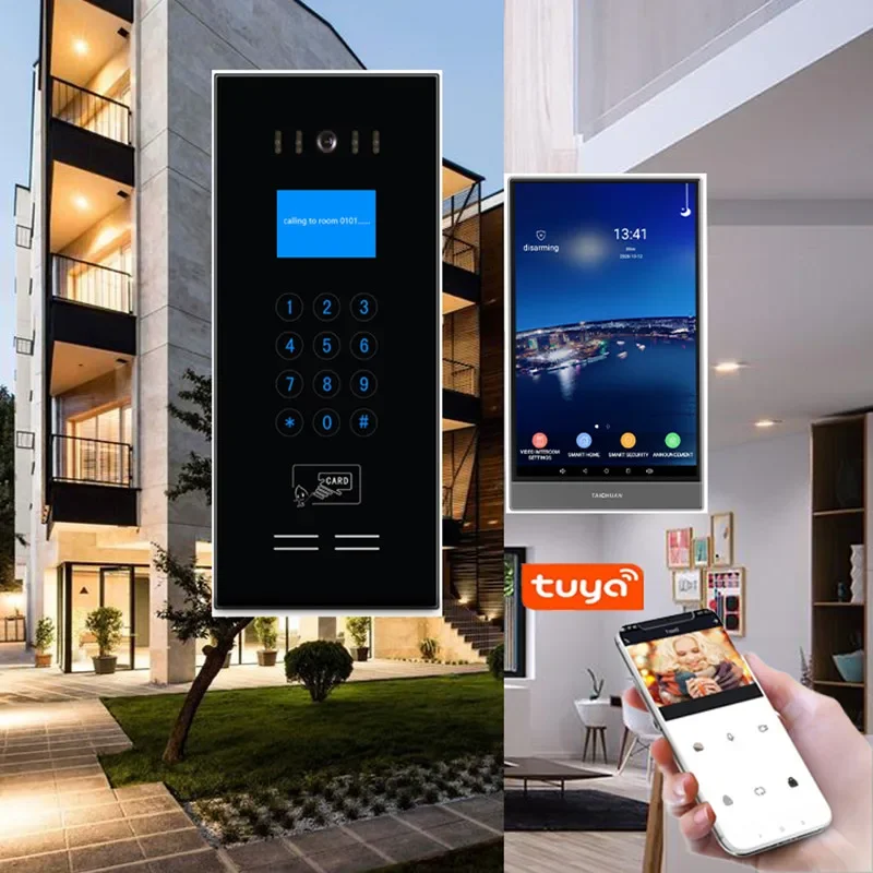 Tcp touch screen 8 inch professional video door phone apartment intercom building ip video intercom system