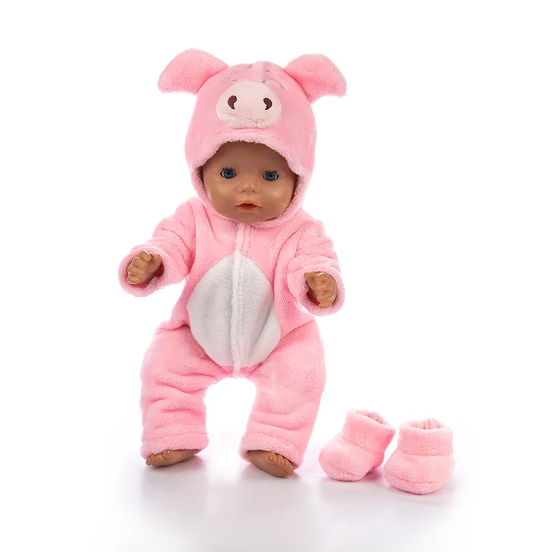 2023 New Animal Jumpsuits+Shoes Fit For 43cm Born Baby Doll 17inch Doll Clothes Baby Birthday Festival Gift